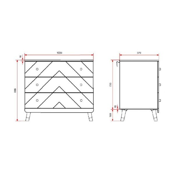 Бял детски скрин с маса за преповиване 100x100x74 cm Billy – Vipack-image-2