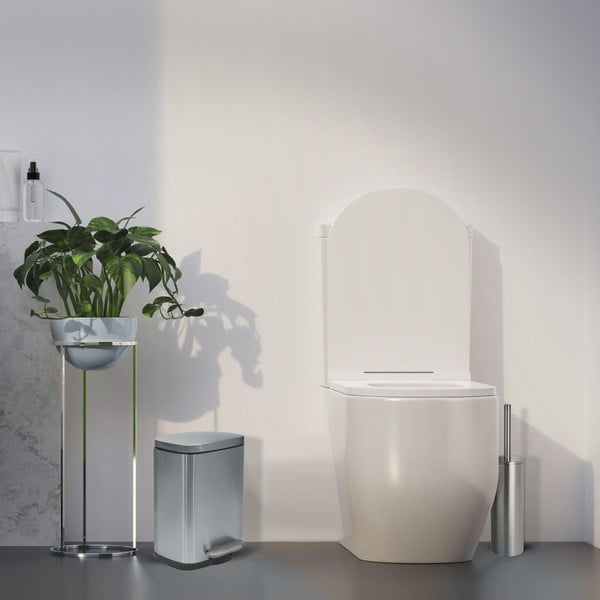 Стоманено кошче за боклук с педал в матово сребрист цвят 5 l   Akira – Spirella-image-4