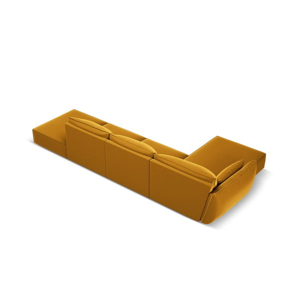 Кадифен ъглов диван в цвят горчица (ляв ъгъл) Vanda – Mazzini Sofas-image-3