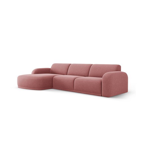 Светлорозов кадифен ъглов диван Erin – Micadoni Home-image-2