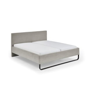 Сиво-кафяво тапицирано двойно легло 180x200 cm Swing - Meise Möbel