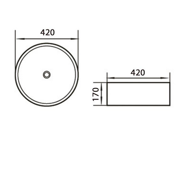 Бяла керамична кръгла мивка ø 42 cm Aqualine  – Sapho-image-1