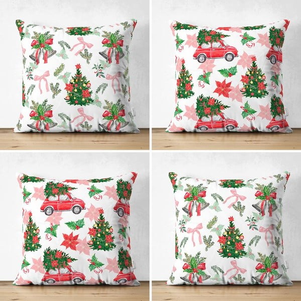 Текстилни калъфки за възглавници с коледен мотив в комплект от 4 броя 43x43 cm - Mila Home-image-3