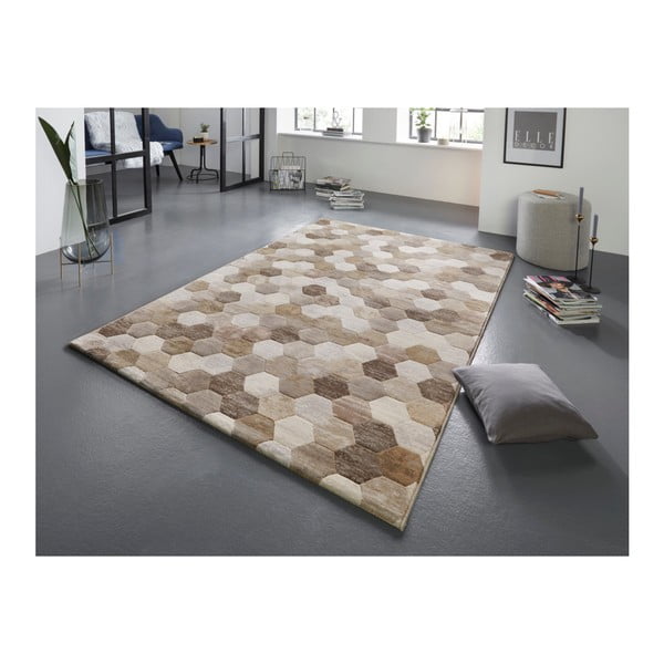 Кафяв и кремав килим Arty Manosque, 80 x 150 cm - Elle Decoration-image-1