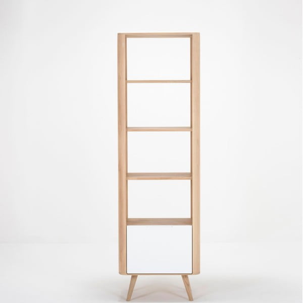 Рафт за книги от бял дъб 60x196 cm Ena - Gazzda-image-2
