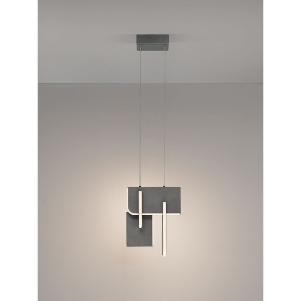 Светлосиво метално LED затъмняващо се висящо осветително тяло Totem – Nova Luce-image-3