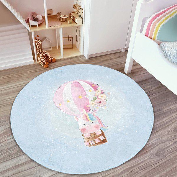 Светлосин детски килим ø 100 cm Comfort - Mila Home-image-4