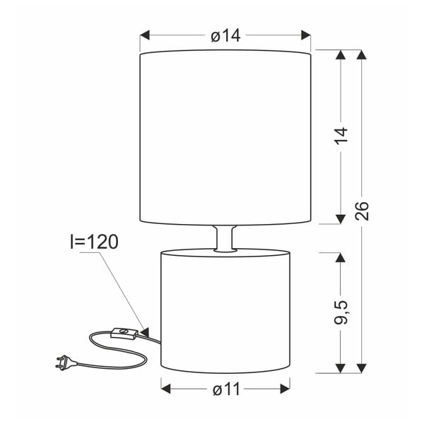 Бежова настолна лампа с текстилен абажур (височина 26 cm) Dina - Candellux Lighting-image-2