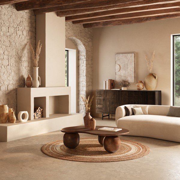 Тъмнокафяв скрин от масивно манго 160x75x40 cm Kalai – MOME-image-2