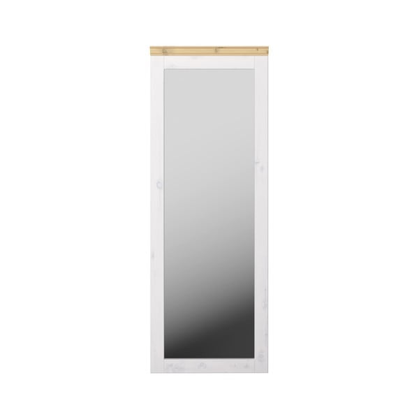 Огледало за стена от бял лакиран бор Monaco, 52 x 144 cm - Steens