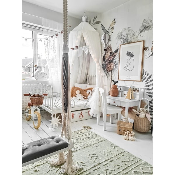 Светлозелен ръчно изработен памучен килим подходящ за пране 140x200 cm Tribu Olive – Lorena Canals-image-1