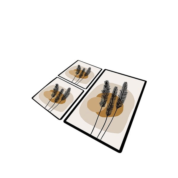 Кафяви килими за баня в комплект от 3 бр. 60x100 cm Day Sunrise – Foutastic