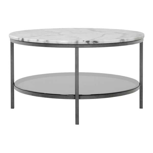Mramorový odkládací stolek s šedou konstrukcí RGE Ascot, ⌀ 85 cm