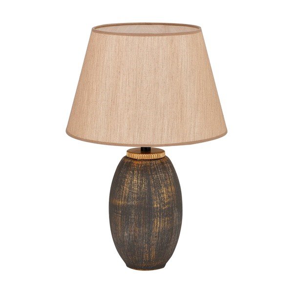 Сива/бежова настолна лампа с текстилен абажур (височина 46 cm) Yakamoz – Opviq lights
