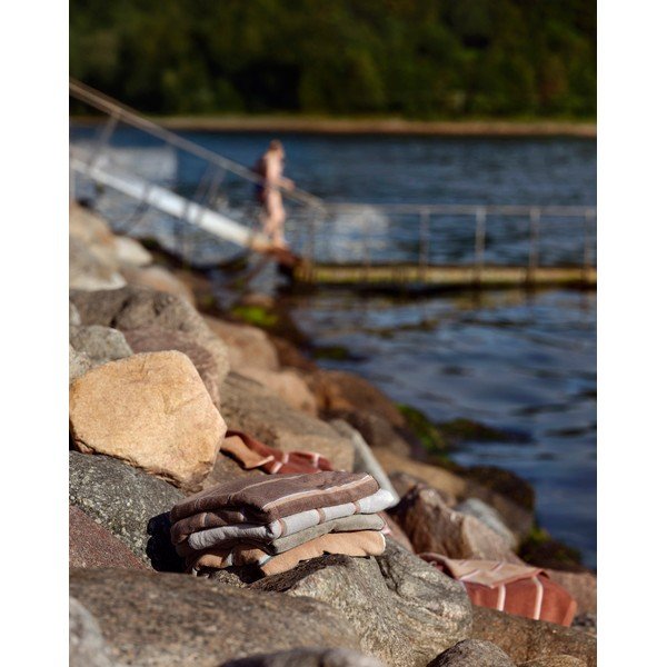 Кафява/бежова памучна хавлиена кърпа 70x140 cm Sauna – Zone-image-2