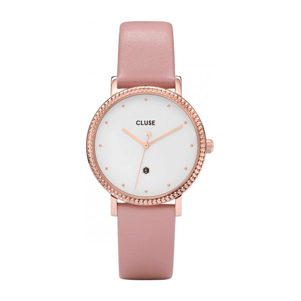 Дамски часовник с розова кожена каишка Le Couronnement - Cluse