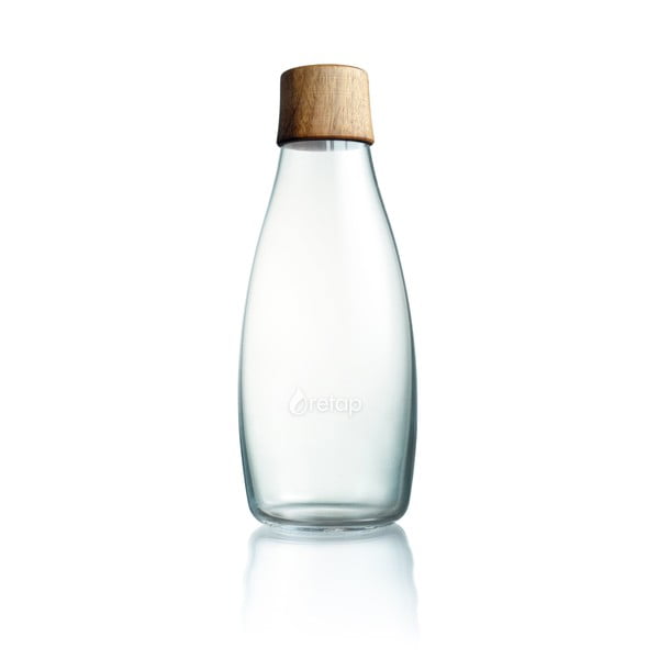 Стъклена бутилка с дървен капак , 500 ml - ReTap
