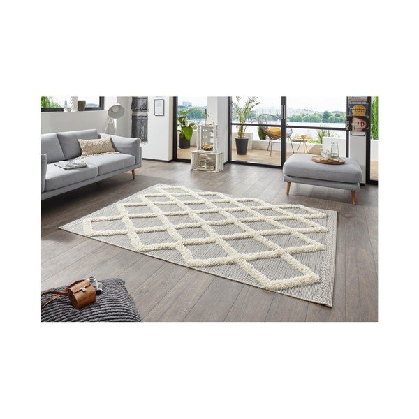 Сив килим Handira Grid, 230 x 155 cm - Mint Rugs-image-2