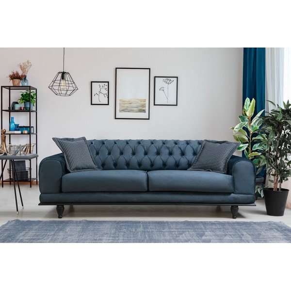 Син разтегателен диван 220 cm Arredo - Balcab Home-image-3