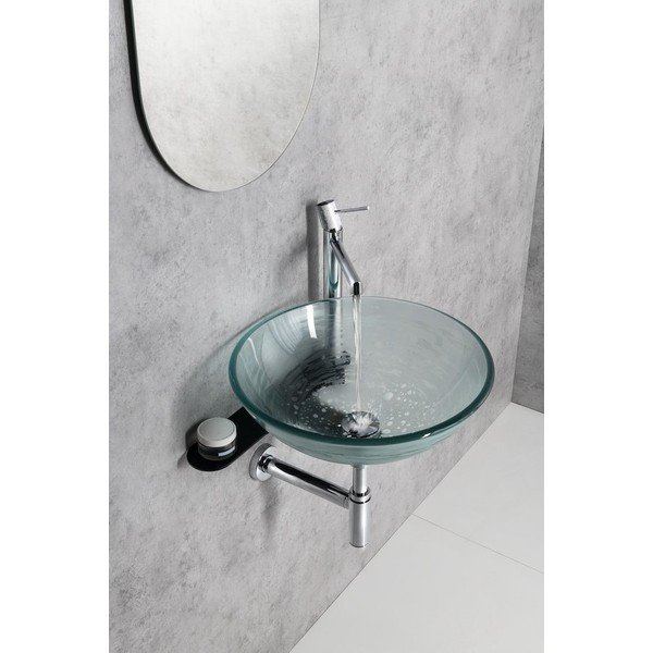 Черна стоманена стенна стойка за умивалник 42x7 cm Tetris – Sapho-image-3