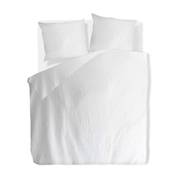 Бяло двойно  муселиново спално бельо 200x200 cm Plain Muslin – Butter Kings-image-2