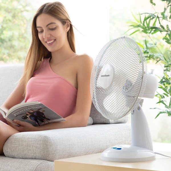 Бял вентилатор за маса , ø 30 cm - InnovaGoods-image-1