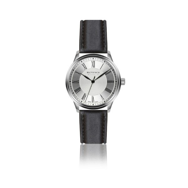 Мъжки часовник с черна каишка от естествена кожа Marrio - Walter Bach