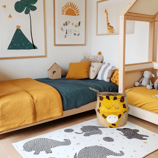 Жълта/естествена детска кошница за играчки от морска трева ø 30x28 cm Giraffe – Compactor-image-1