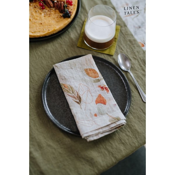 Маслиненозелена ленена кърпа за чай , 65 x 45 cm - Linen Tales-image-1