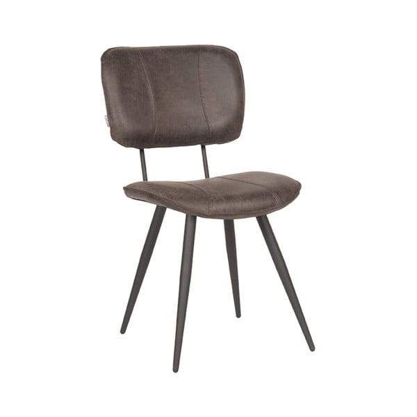 Антрацитни кожени трапезни столове в комплект от 2 броя Fos - LABEL51