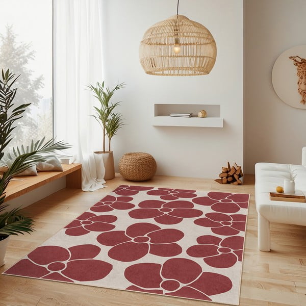 Червен  килим подходящ за пране 120x180 cm Red Meadow – Mila Home-image-2