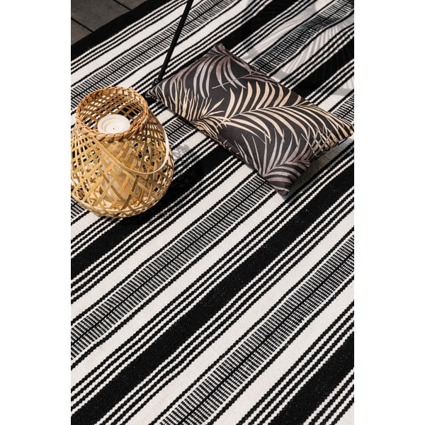 Черно-бял двустранен килим за открито, изработен от рециклирана пластмаса , 80 x 180 cm Zambezi - Green Decore-image-4