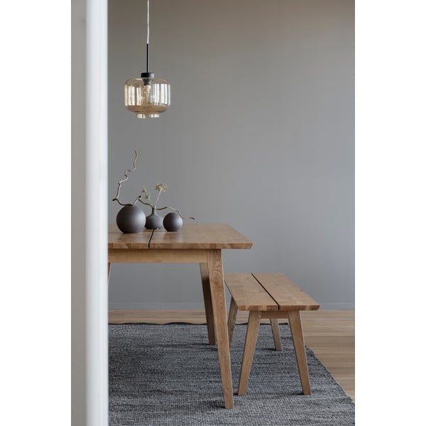 Дървена пейка за хранене в дъбов декор , 144 x 38 cm Melfort - Rowico-image-4