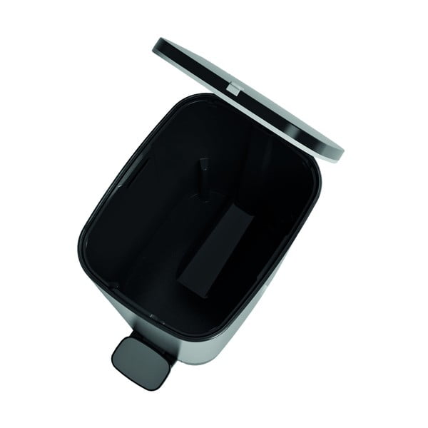 Пластмасово кошче за боклук с педал в сребрист цвят 25 l Chic Bin – KIS-image-4