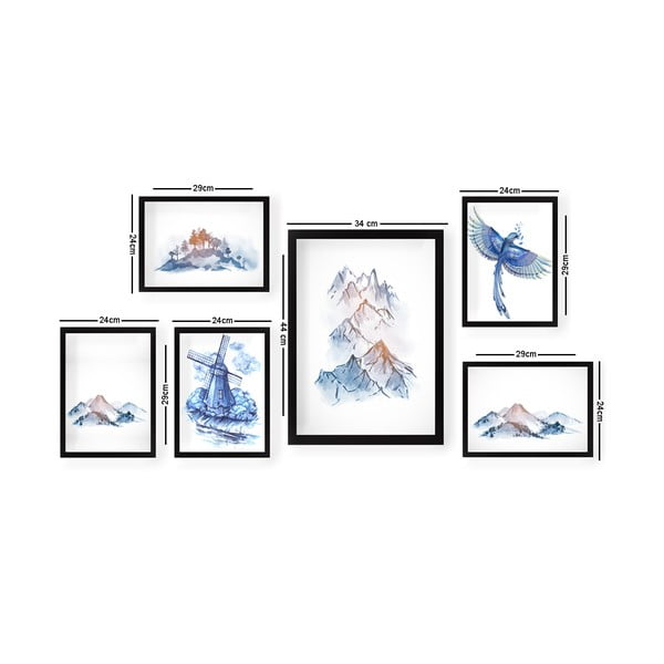 Картини в комплект от 6 бр. Watercolor - Wallity-image-2