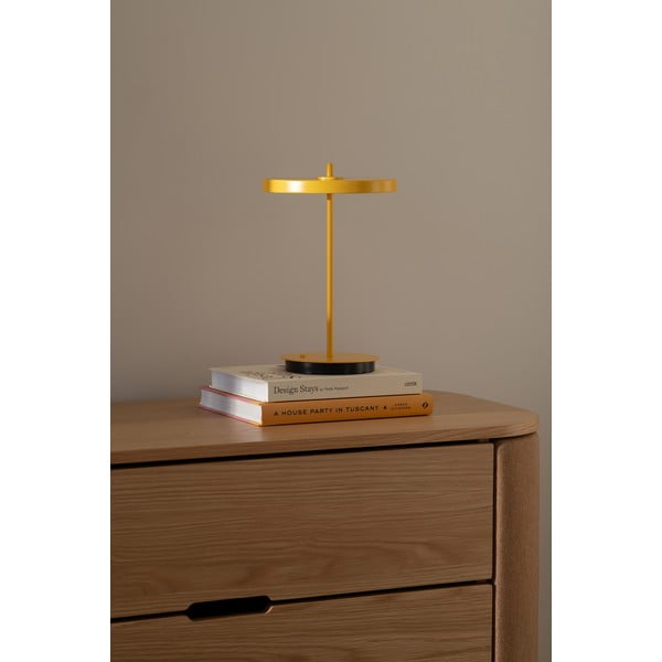 Жълта метална LED настолна лампа с метален абажур (височина 31 cm) Asteria Move – UMAGE-image-1