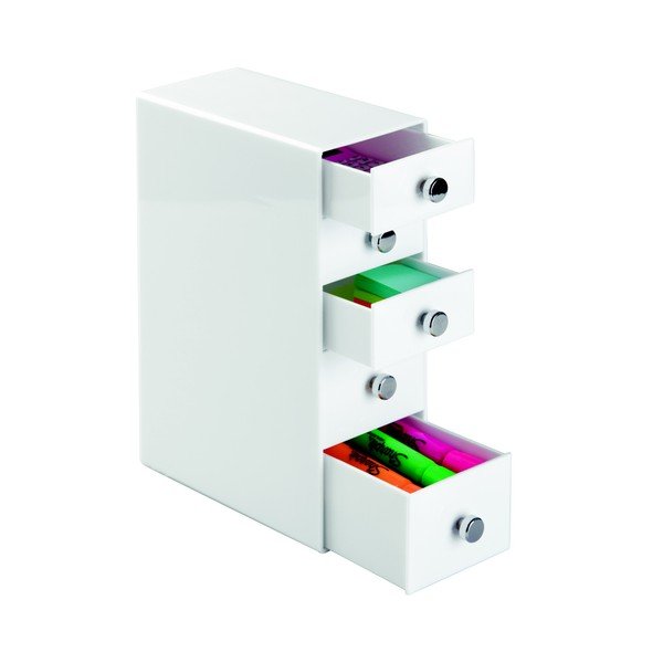 Bílá úložná skříňka se šuplíky InterDesign Drawers Tower, výška 25,5 cm-image-4