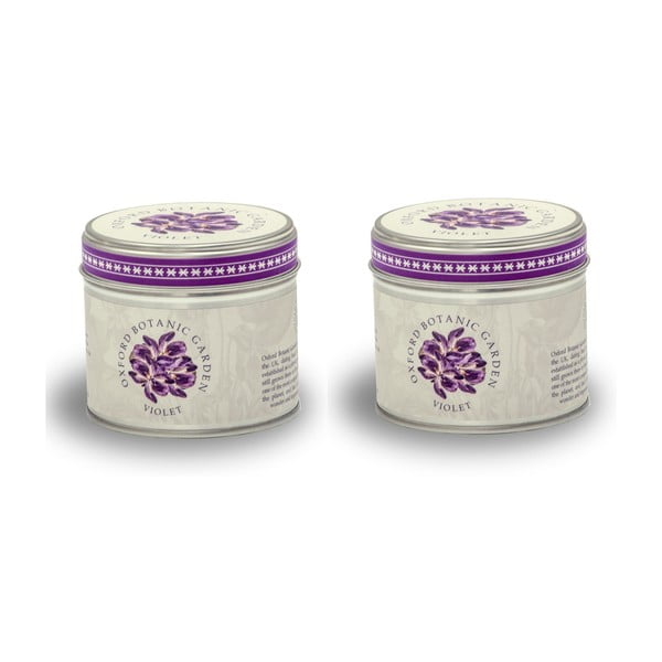 Комплект от 2 свещи в кутийка с виолетов аромат Ароматизирани, 35 часа време за горене - Bahoma London