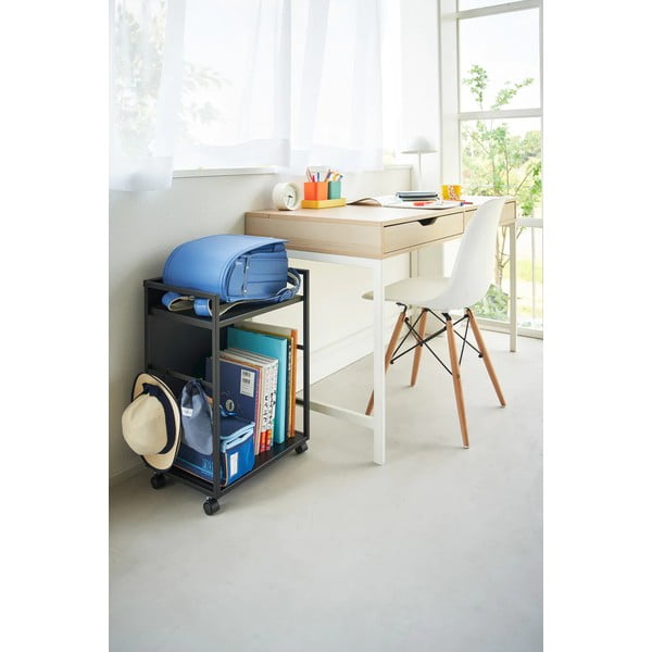 Черен метален подвижен стелаж 42x60 cm Tower – YAMAZAKI-image-2