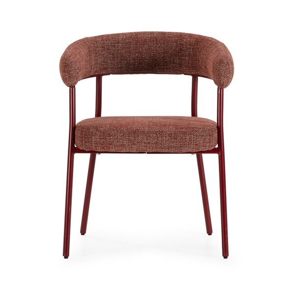 Теракотени тапицирани трапезни столове в комплект с подлакътници 2 бр. Yuri – MOME-image-4