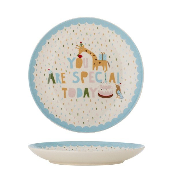 Светлосиня/кремава глинена детска чиния ø 16 cm Celebrate – Bloomingville Mini-image-4