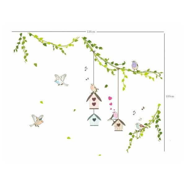 Комплект стикери за стена Птичи клетки в гората - Ambiance-image-1