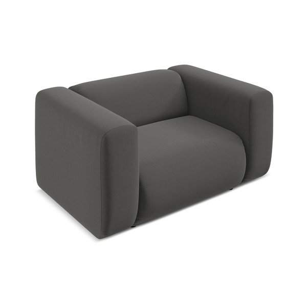 Сиво кадифено кресло Ekahi – Makamii-image-3