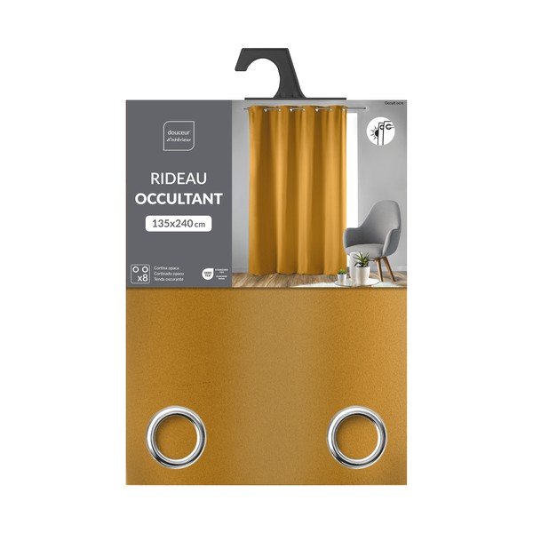 Затъмняващо перде в цвят жълта охра 135x240 cm Occult – douceur d'intérieur-image-4