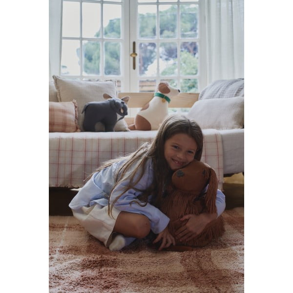 Ръчно изработен светлорозов памучен килим подходящ за пране 90x120 cm Tartan Rose – Lorena Canals-image-3