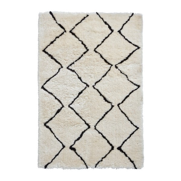 Кремав и бял килим Тъмно, 120 x 170 cm Morocco - Think Rugs
