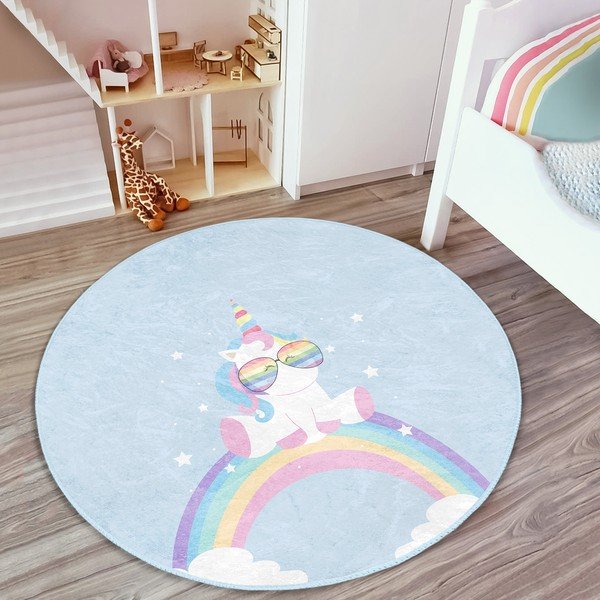 Светлосин детски килим ø 80 cm Comfort - Mila Home-image-3
