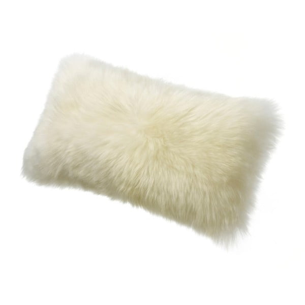 Krémově bílý vlněný polštář z ovčí kožešiny Auskin Laird, 28 x 56 cm