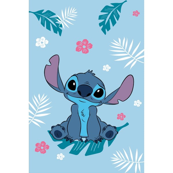 Синьо детско одеяло от флийс 100x150 cm Lilo a Stitch "Blue" – Jerry Fabrics