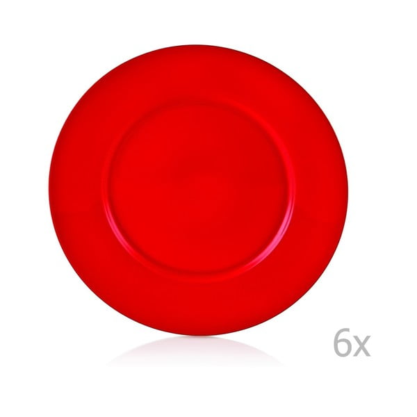 Комплект от 6 червени порцеланови чинии Efrasia - Noble Life